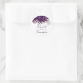 Sticker Rond Mariage d'aquarelle violet d'aubergine florale (Sac)