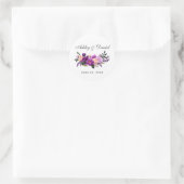 Sticker Rond Mariage d'aquarelle violet ultra violet (Sac)