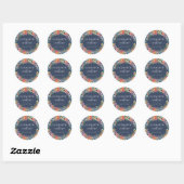 Sticker Rond Mariage d'aquarelle Whimsical Boho Fleur sauvage (Feuille)