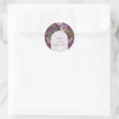 Sticker Rond Mariage d'arc doré fleuri violet (Sac)