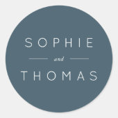 Sticker Rond Mariage d'ardoise bleue (Devant)