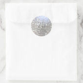 Sticker Rond Mariage d'argent 25e anniversaire Bokeh (Sac)