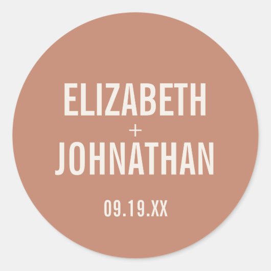 Sticker Rond Mariage d'argile Boho (Devant)