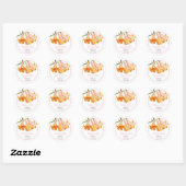Sticker Rond Mariage d'art floral rose orange de la Reine d'Afr (Feuille)