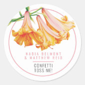 Sticker Rond Mariage d'art floral rose orange de la Reine d'Afr (Devant)