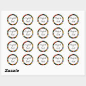 Sticker Rond Mariage d'art populaire mexicain (Feuille)