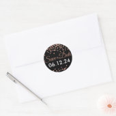 Sticker Rond Mariage Date de sauvegarde Rose Gold Parties scint (Enveloppe)