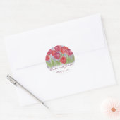 Sticker Rond Mariage Date Mariée Couleur d'Aquarelle Rouge (Enveloppe)