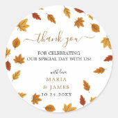 Sticker rond Mariage de automne Boho Chic (Devant)