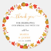Sticker rond Mariage de automne Boho Chic (Devant)