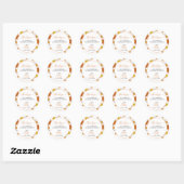 Sticker rond Mariage de automne Boho Chic (Feuille)