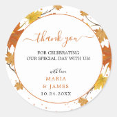 Sticker rond Mariage de automne Boho Chic (Devant)