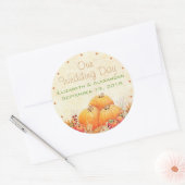 Sticker Rond Mariage de automne Citrouille Invité Favoriser Mer (Enveloppe)