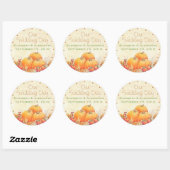 Sticker Rond Mariage de automne Citrouille Invité Favoriser Mer (Feuille)
