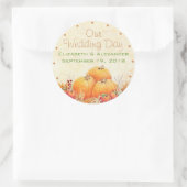 Sticker Rond Mariage de automne Citrouille Invité Favoriser Mer (Sac)