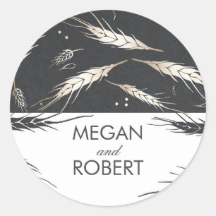 Sticker Rond Mariage de automne de blé d'or