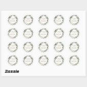 Sticker Rond Mariage de automne de couronne Citrouille vert (Feuille)