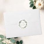 Sticker Rond Mariage de automne de couronne Citrouille vert<br><div class="desc">Créez une suite élégante et intemporelle sur le thème des mariages,  qui reflète votre style sans effort avec des détails personnalisés.</div>