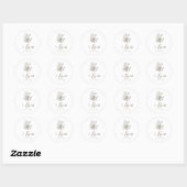 Sticker Rond Mariage de automne de monogramme Pinecone et Acorn (Feuille)