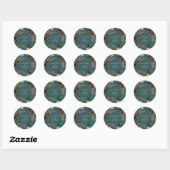 Sticker Rond mariage de automne turquoise à fleurs couleur terr (Feuille)