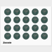 Sticker Rond Mariage de bande vert fleur (Feuille)