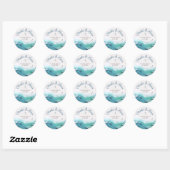 Sticker Rond Mariage de Beach Ocean Waves (Feuille)