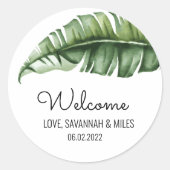Sticker Rond Mariage de bienvenue Banana Leaf du milieu du sièc (Devant)