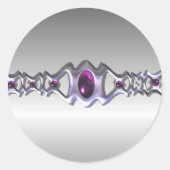 Sticker Rond Mariage de bijoux d'eau et de violet (Devant)