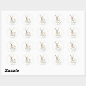 Sticker Rond Mariage de bois rustique de cerfs (Feuille)
