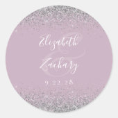 Sticker Rond Mariage de bord de Parties scintillant argent mode (Devant)