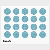 Sticker Rond Mariage de bordure de ruban de script Whimsical (Feuille)