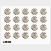 Sticker Rond Mariage de bouquet de fleurs (Feuille)