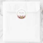 Sticker Rond Mariage de bouquet de fleurs sauvages rustiques (Sac)