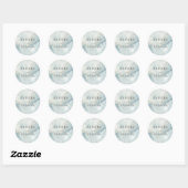 Sticker Rond Mariage de brosses peintes Abstraites bleues (Feuille)