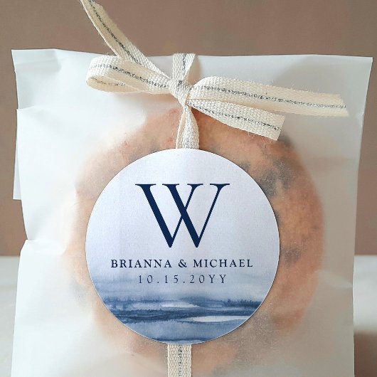 Sticker Rond Mariage de brouillard de Lake Harbour | Monogramme