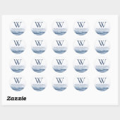 Sticker Rond Mariage de brouillard de Lake Harbour | Monogramme (Feuille)