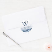 Sticker Rond Mariage de brouillard de Lake Harbour | Monogramme (Enveloppe)
