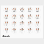 Sticker Rond Mariage de Bulldog anglais (Feuille)