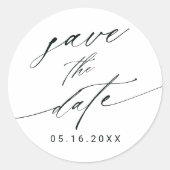 Sticker Rond Mariage de calligraphie élégant Enregistrer la dat (Devant)