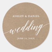 Sticker Rond Mariage de calligraphie moderne Kraft Enveloppe Sc (Devant)