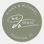 Sticker Rond Mariage de calligraphie Nous faisons ID886 (Devant)