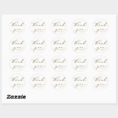 Sticker Rond Mariage de calligraphie or Merci (Feuille)