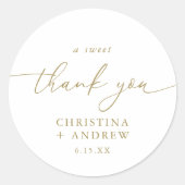 Sticker Rond Mariage de calligraphie or moderne (Devant)