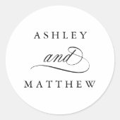Sticker Rond Mariage de calligraphie Tourbillonnant romantique (Devant)