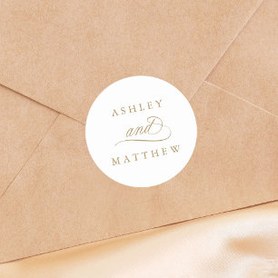 Sticker Rond Mariage de calligraphie Tourbillonnant romantique