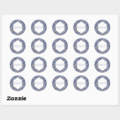 Sticker Rond Mariage de carreaux portugais rustiques (Feuille)