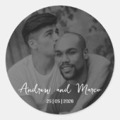 Sticker Rond Mariage de carte d'embarquement de destination pho (Devant)