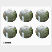 Sticker Rond Mariage de cascade Faveur personnalisée (Feuille)