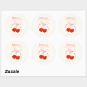 Sticker Rond Mariage de Cerise (Feuille)