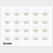 Sticker Rond Mariage de champ fleur sauvage (Feuille)